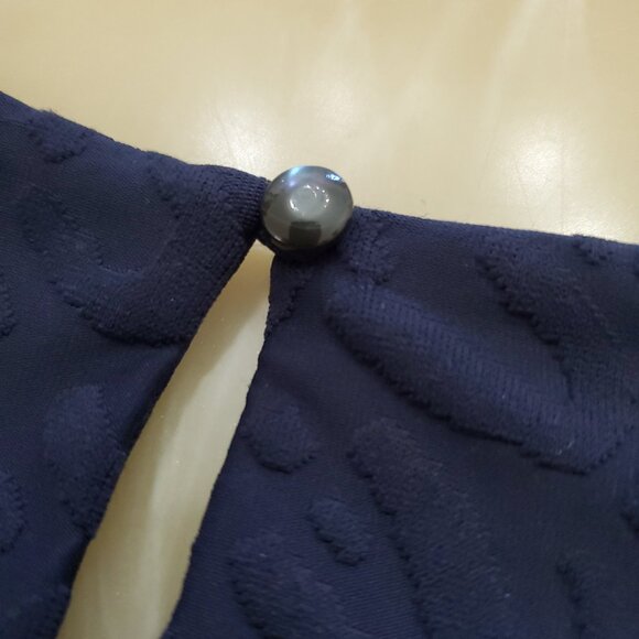 J.McLaughlin Catalyst Navy Dress in Textured Posh Cheetah Jacquard Size Medium - Picture 14 of 14